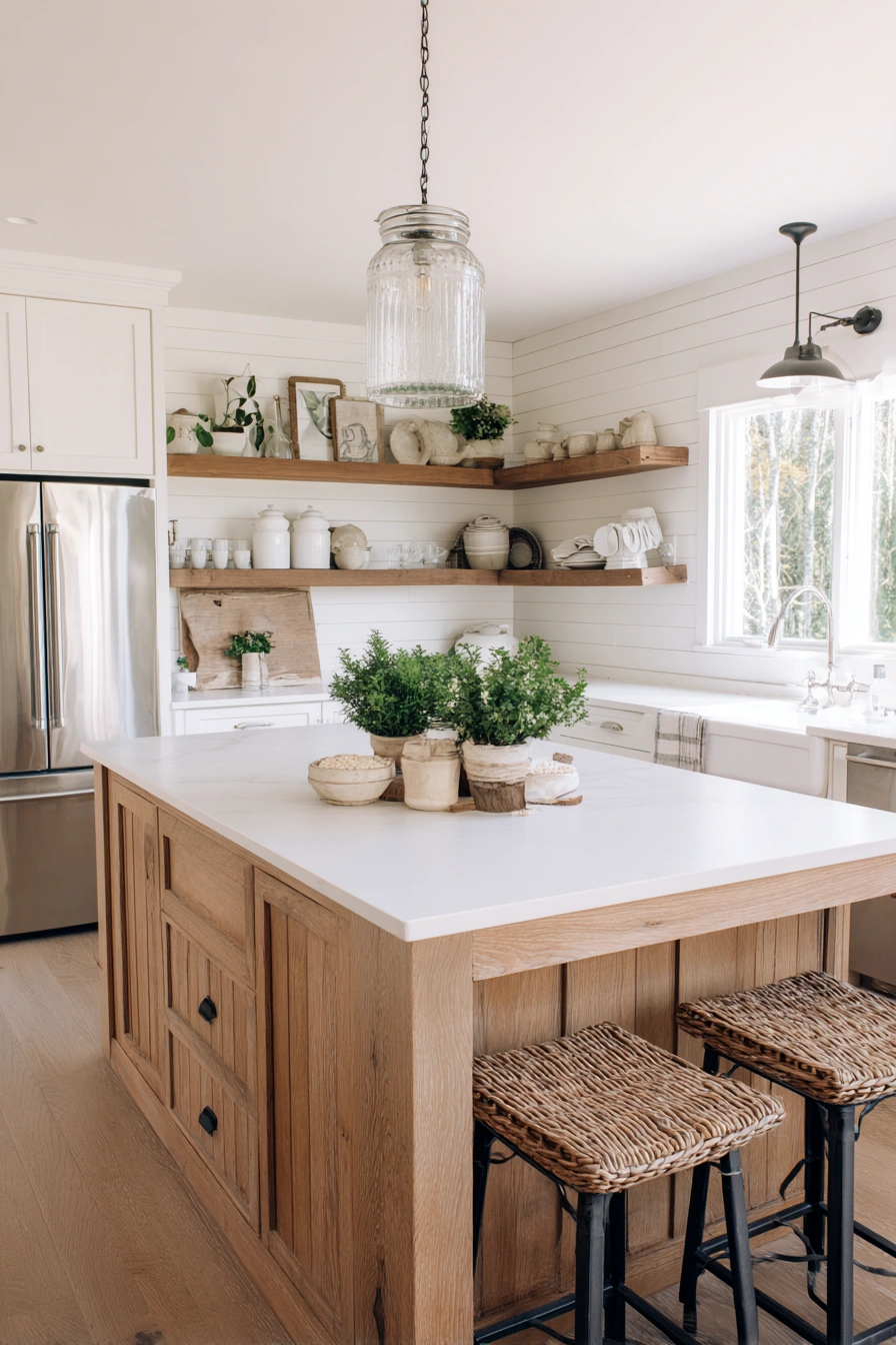 Rustic Farmhouse Island with Cozy Charm