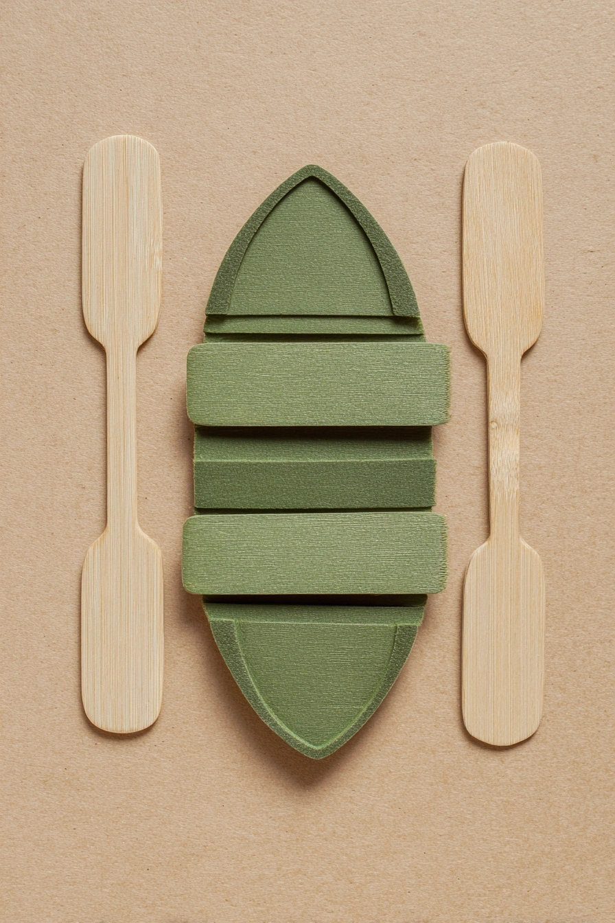Minimalist Green Popsicle Stick Canoe