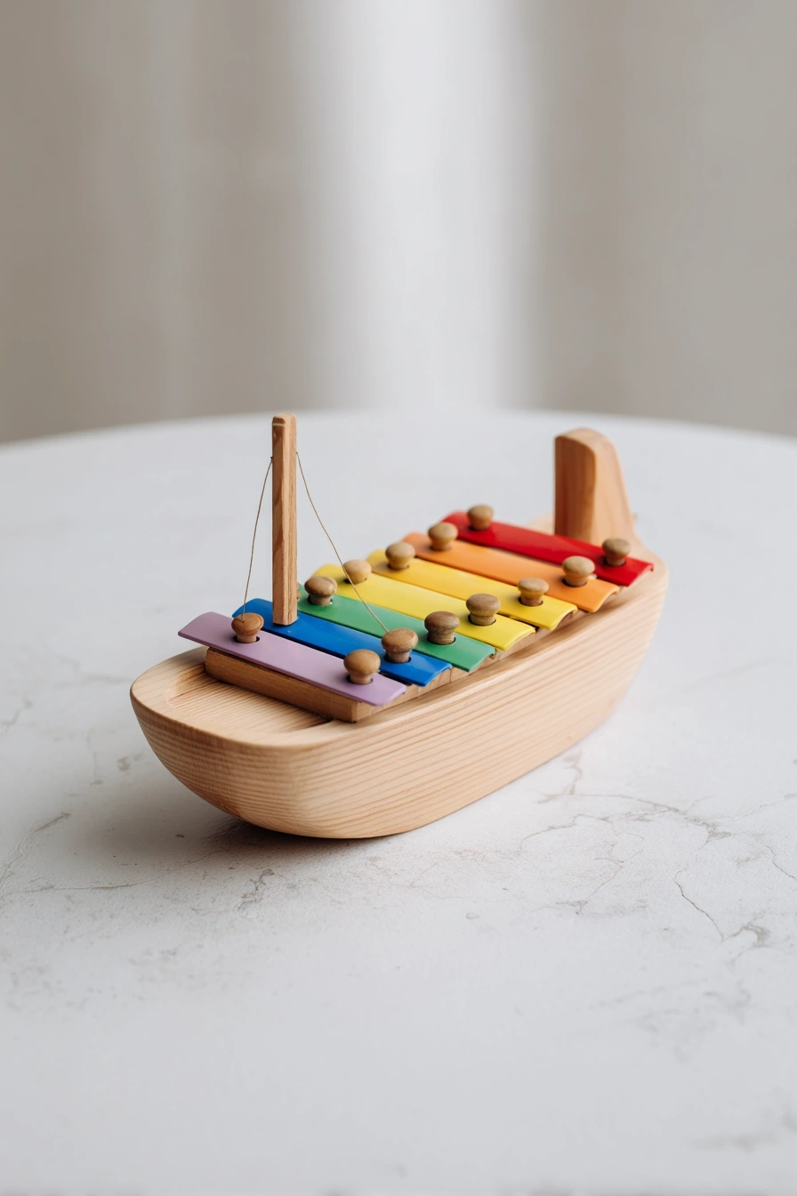 Rainbow Xylophone Boat Toy