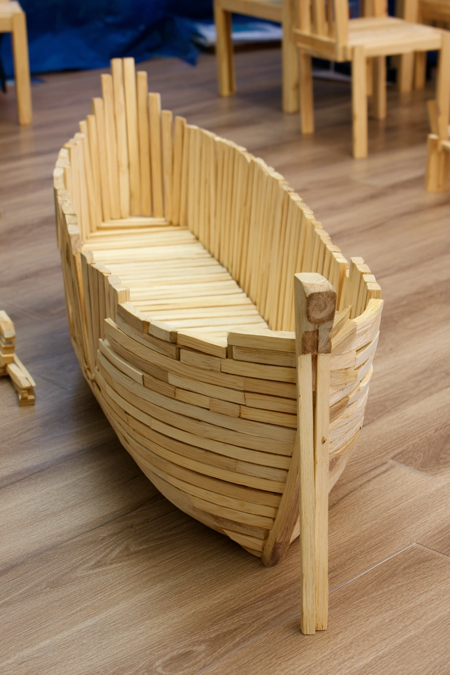 Oversized Popsicle Stick Rowboat Design