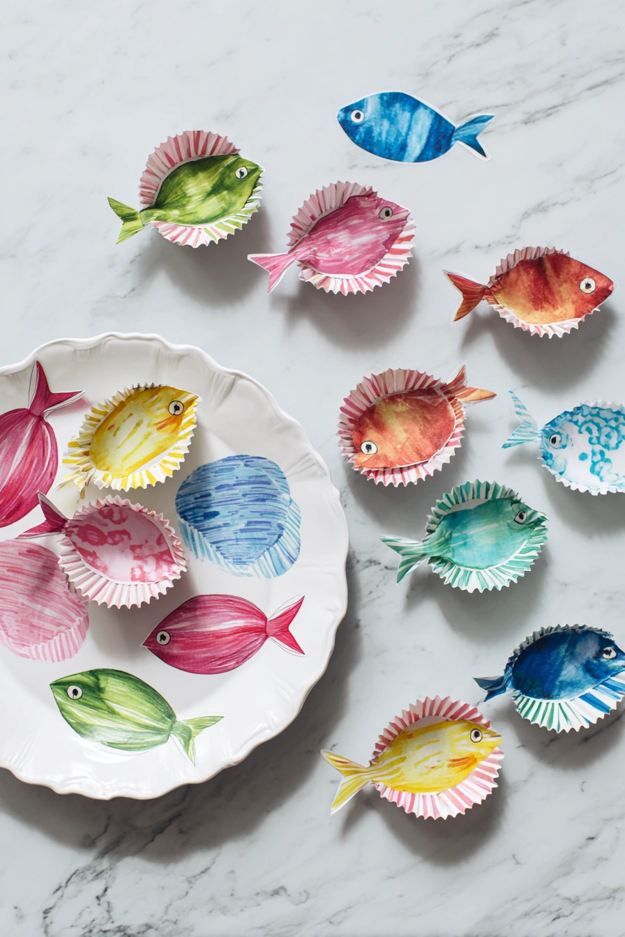 Cupcake Liner Fish Craft Fun