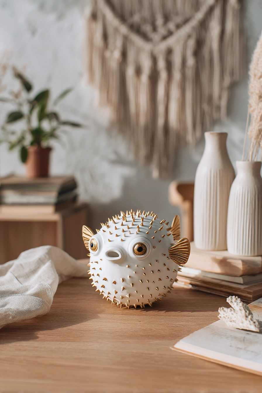 Quirky Pufferfish Accent for Coastal Charm