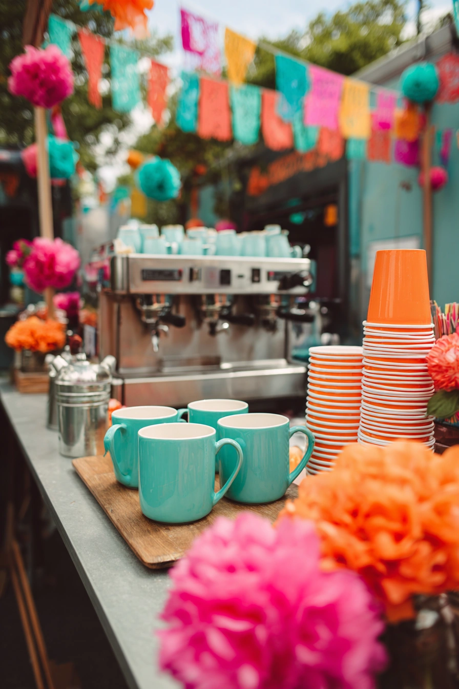 Vibrant Fiesta Coffee Bar Setup
