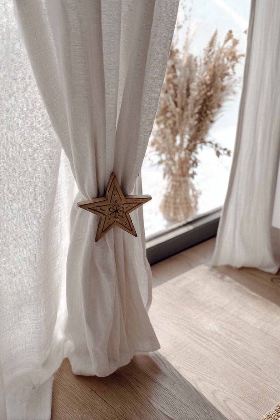 Rustic Star Curtain Holder Charm