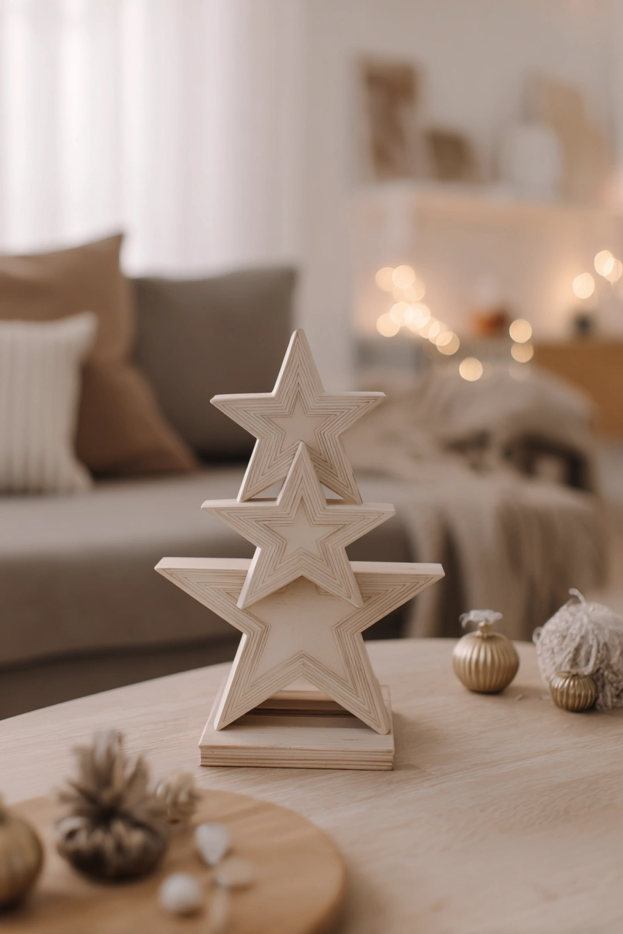 Stacked Wooden Stars for Cozy Decor