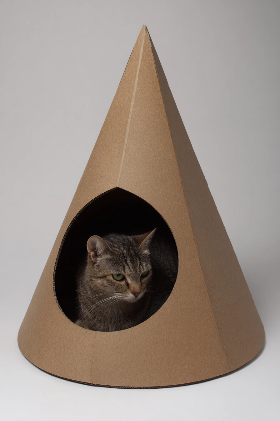 Minimalist Cone Hideaway for Cats