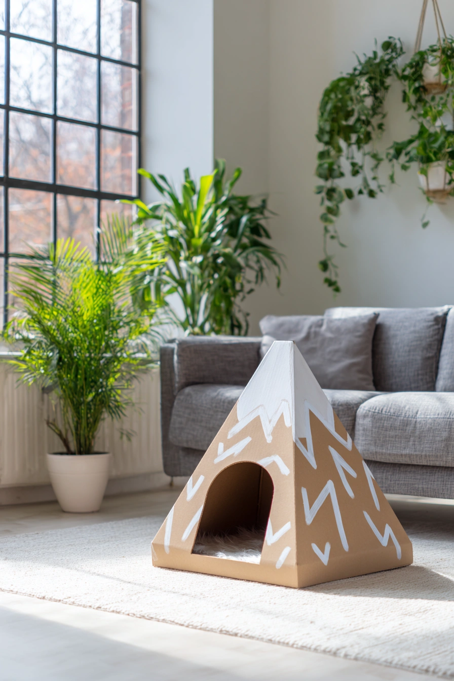 Cozy Cardboard Cat Chalet