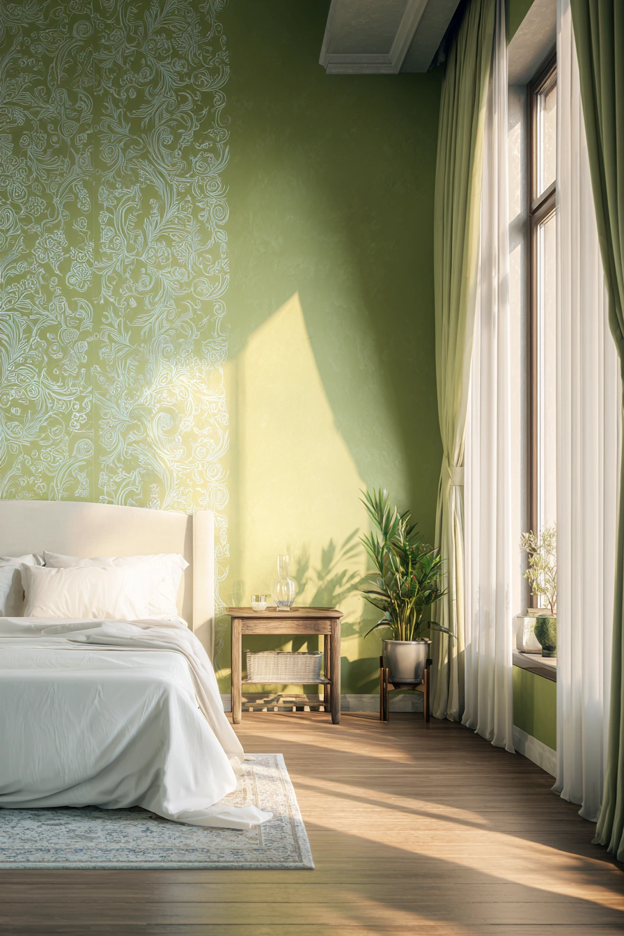 Sun-Kissed Elegance with Botanical Walls
