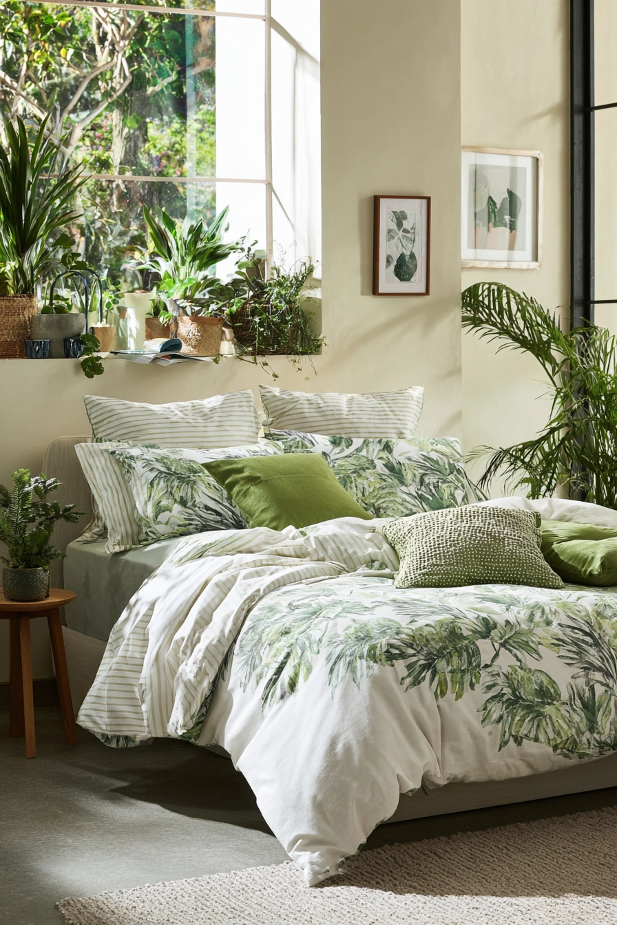 Tropical Oasis with Leafy Prints