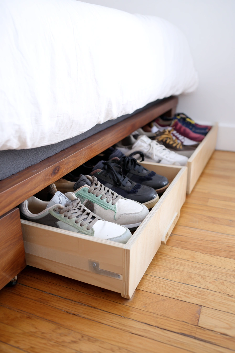 Rolling Underbed Shoe Drawers