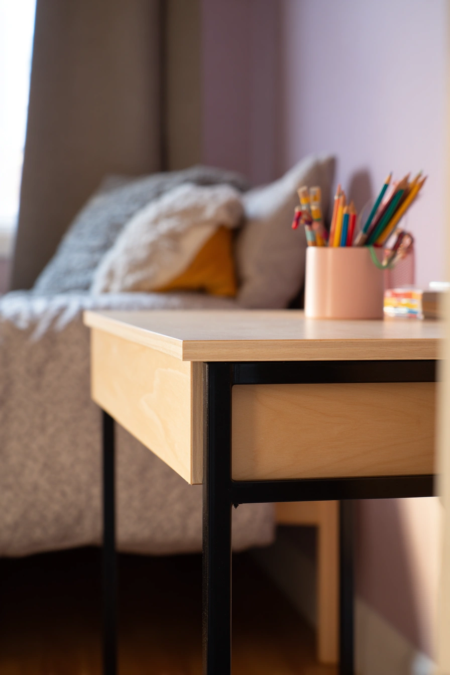 Minimalist Bedside Study Setup