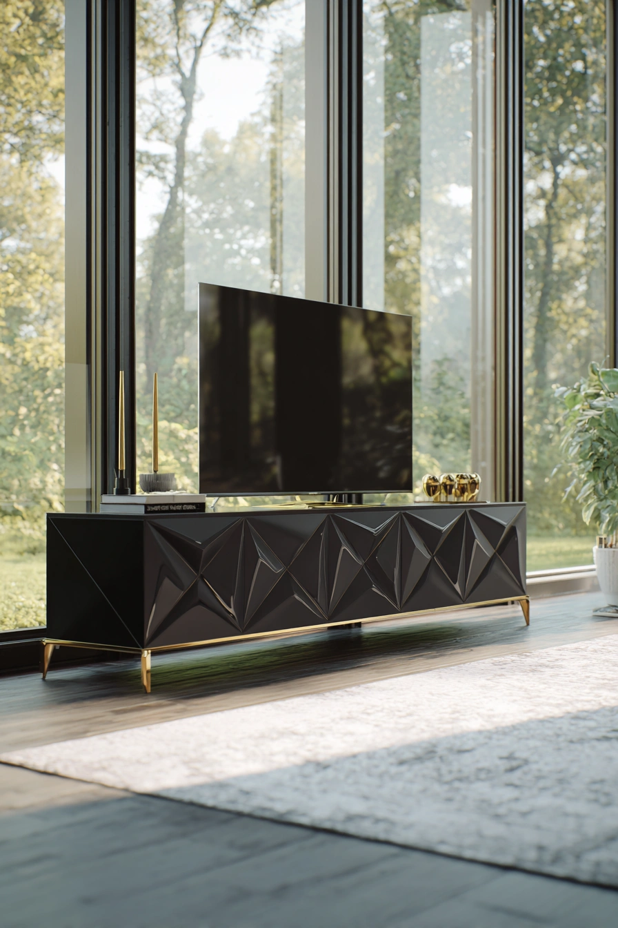 Sculpted Elegance in Black & Gold