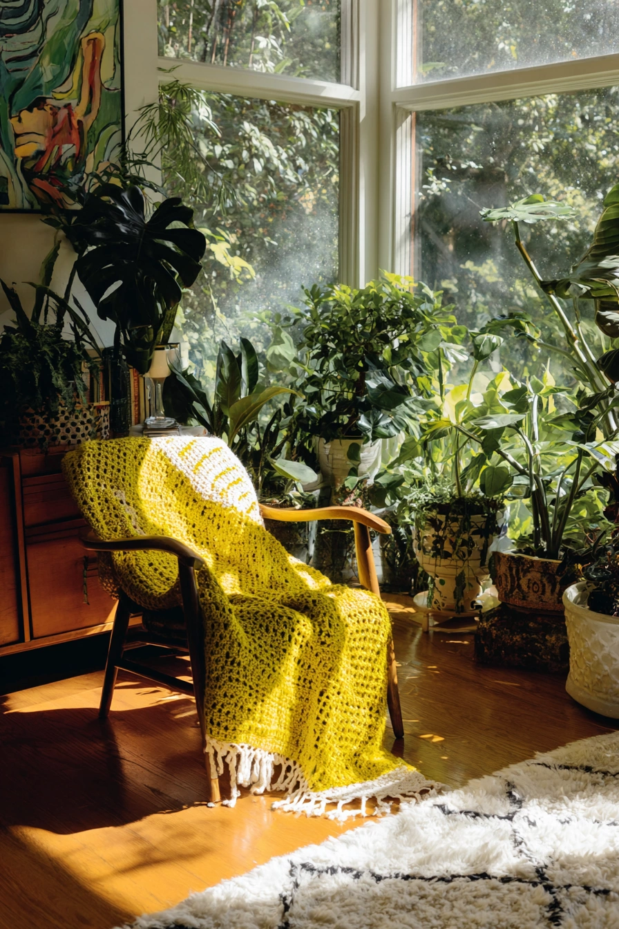 Boho Crochet Throw Blanket