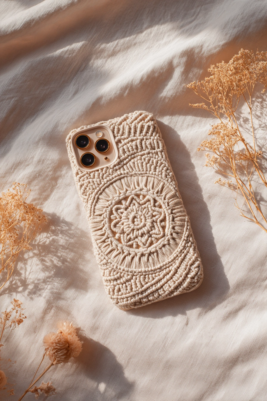 Boho Crochet Phone Case Cover