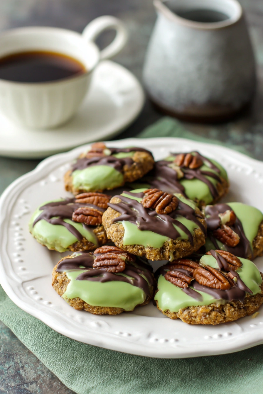 Mint Chocolate Pecan Cookies