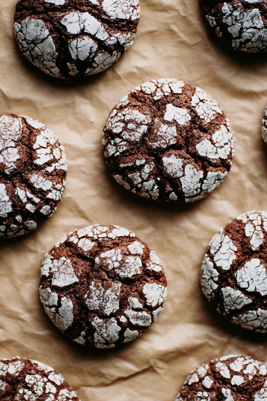 Classic Chocolate Crinkle Cookies