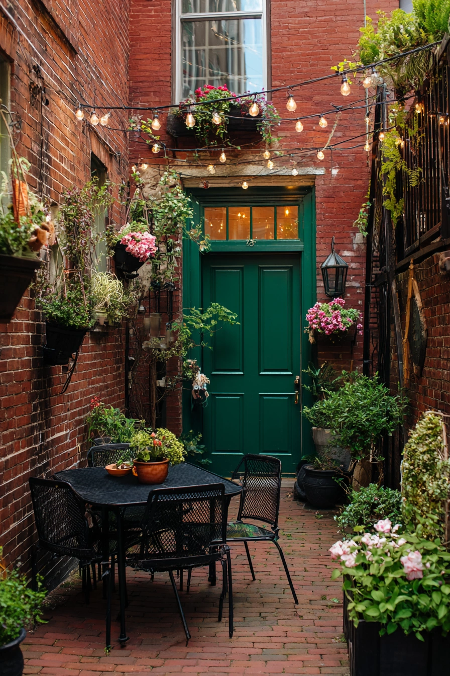 Urban Courtyard Charm with Vintage Flair