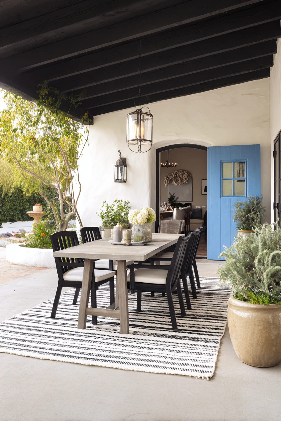 Chic Navy Courtyard Dining
