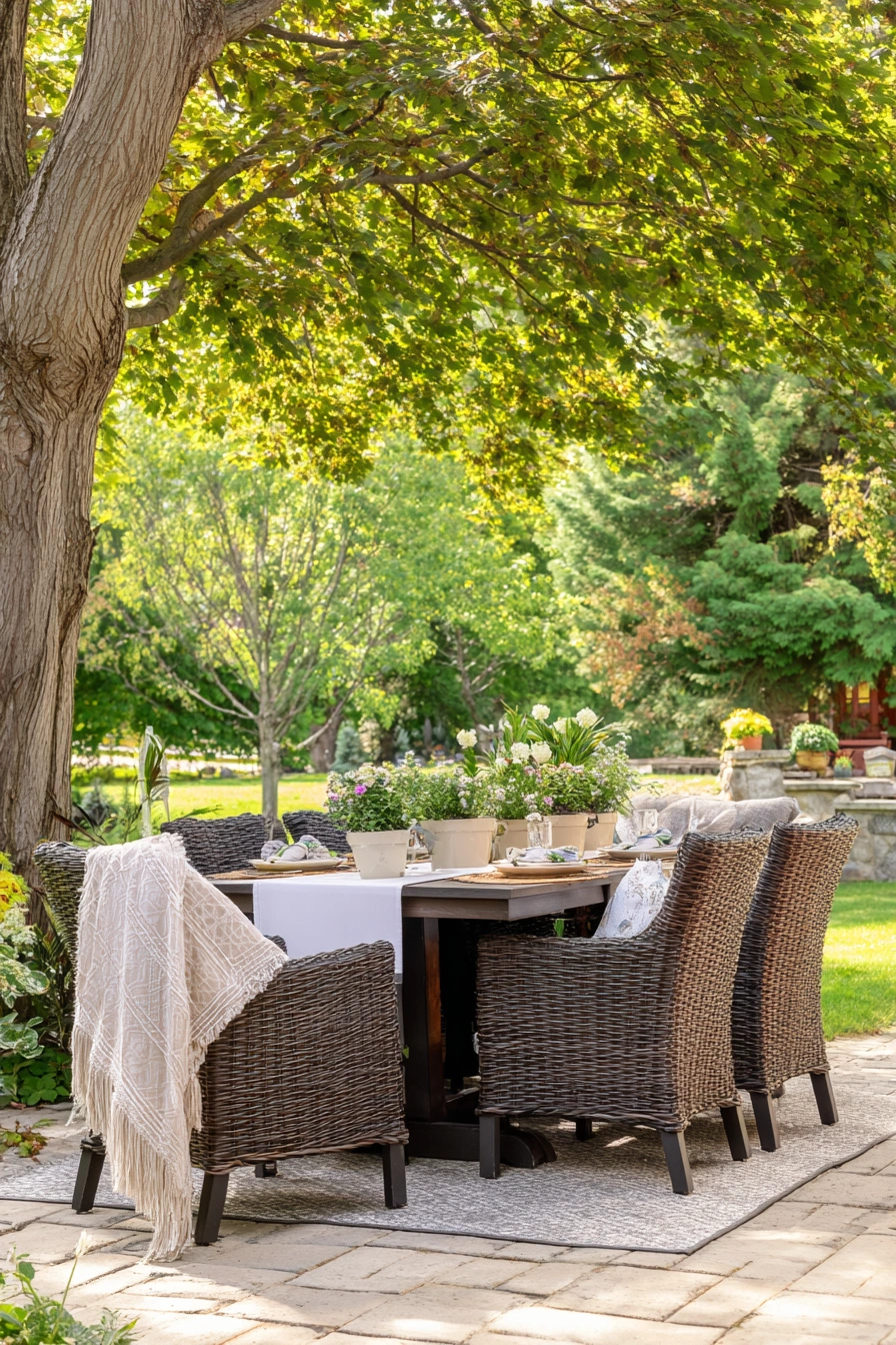 Serene Navy Garden Dining