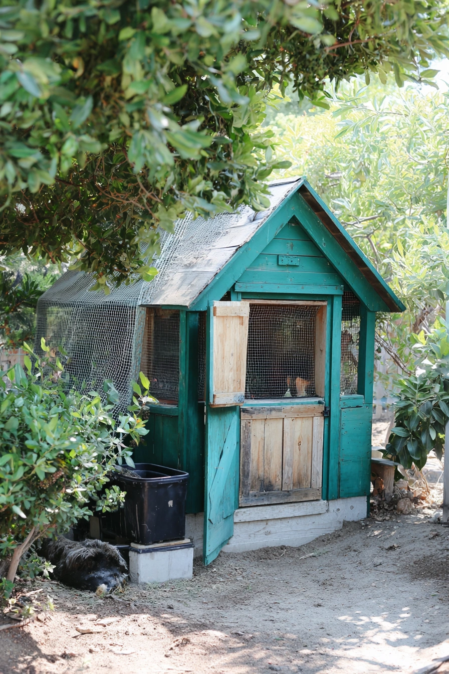 Hidden Teal Pallet Chicken Coop