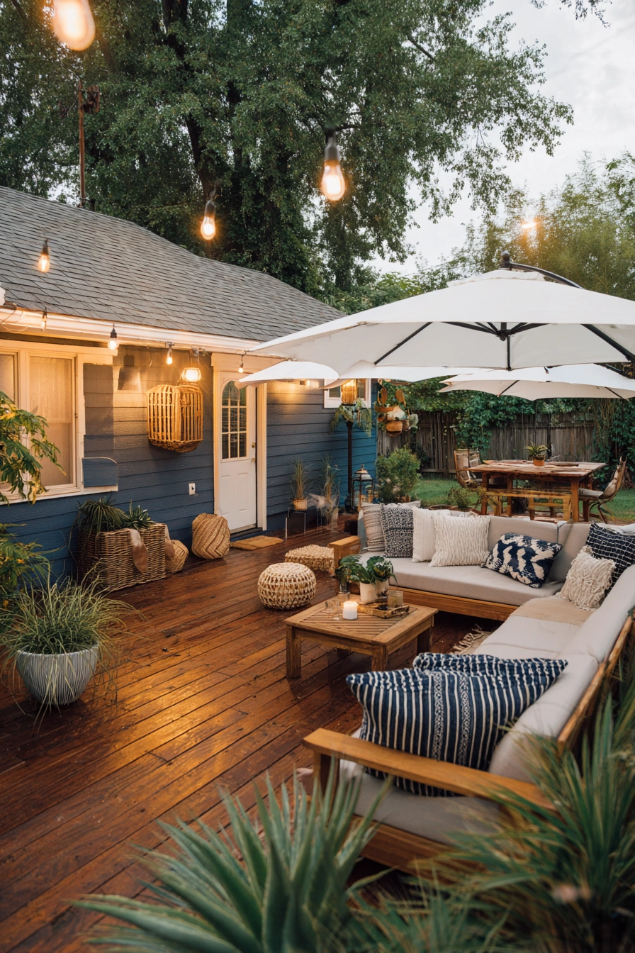 Warm Backyard Lounge for Gatherings