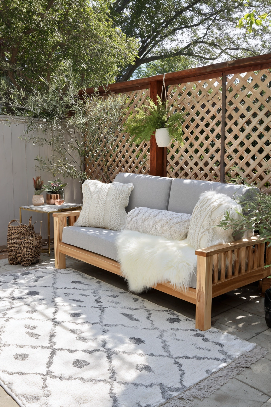 Cozy Patio Lounge with Natural Charm