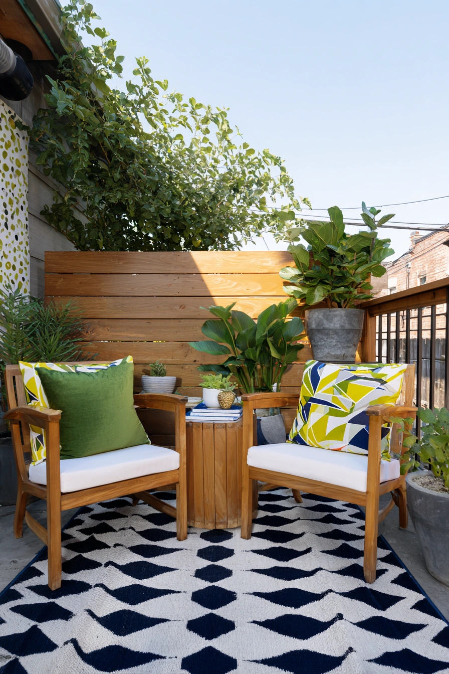Chic Compact Patio Seating Idea