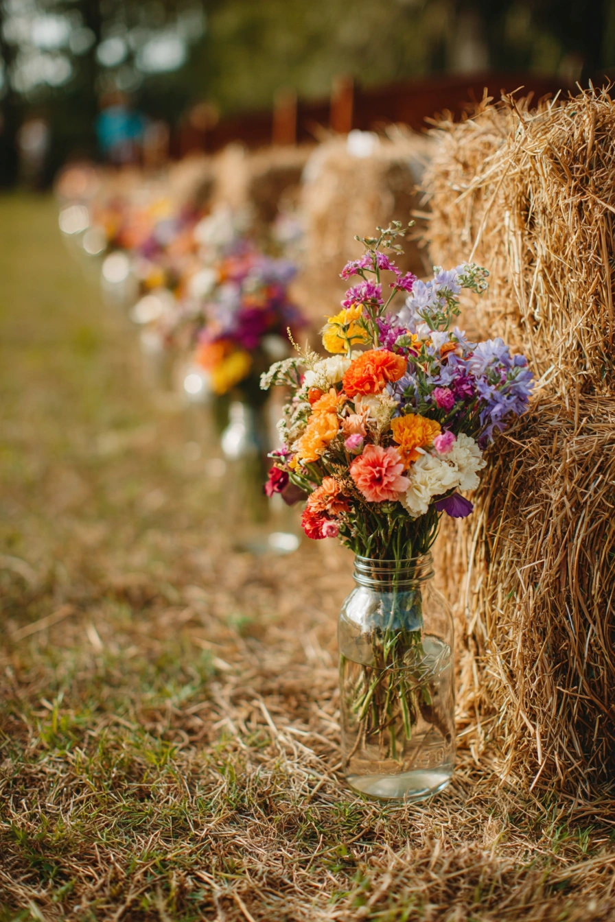 Rustic Hay Bale Garden Decor