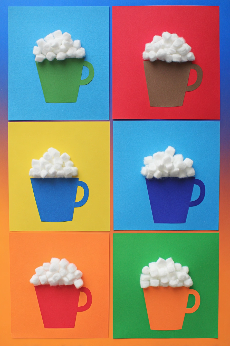 Colorful Hot Cocoa Mug Craft Wall Art
