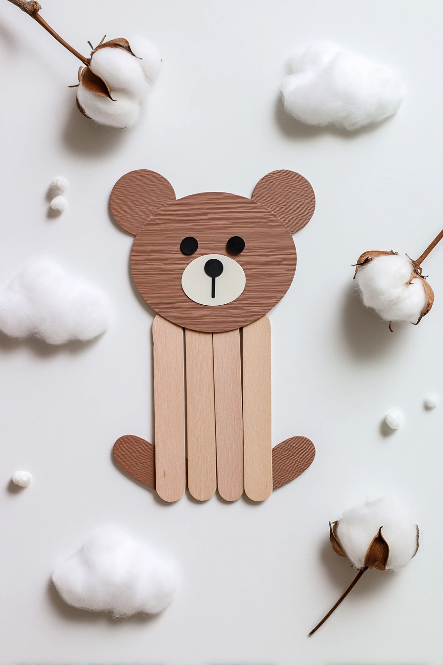 Adorable Popsicle Stick Bear Craft