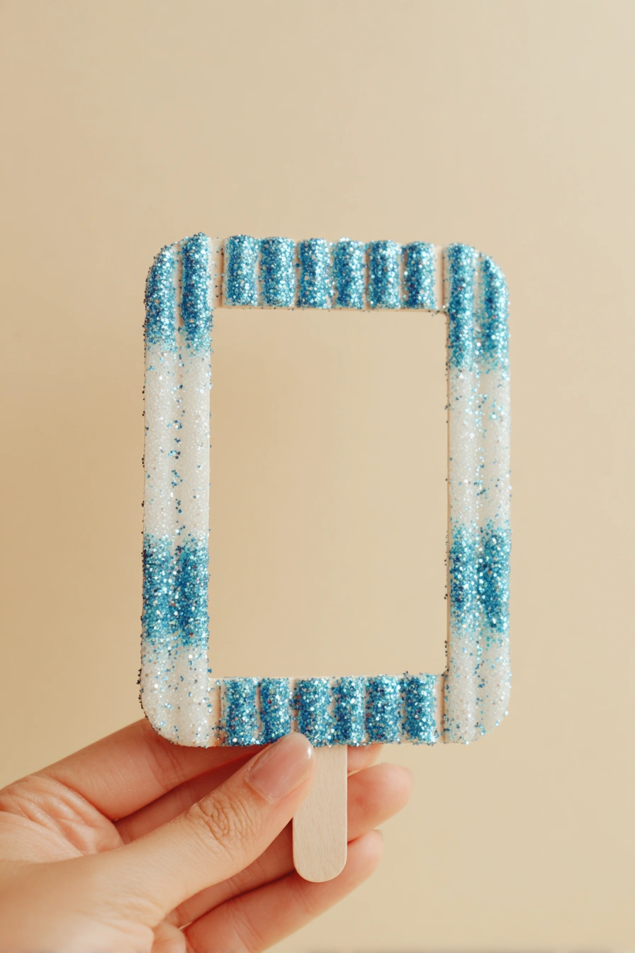 Sparkly DIY Popsicle Stick Photo Frame