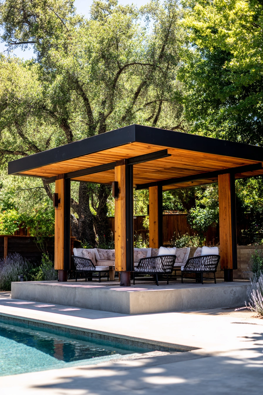Modern Poolside Pavilion Elegance