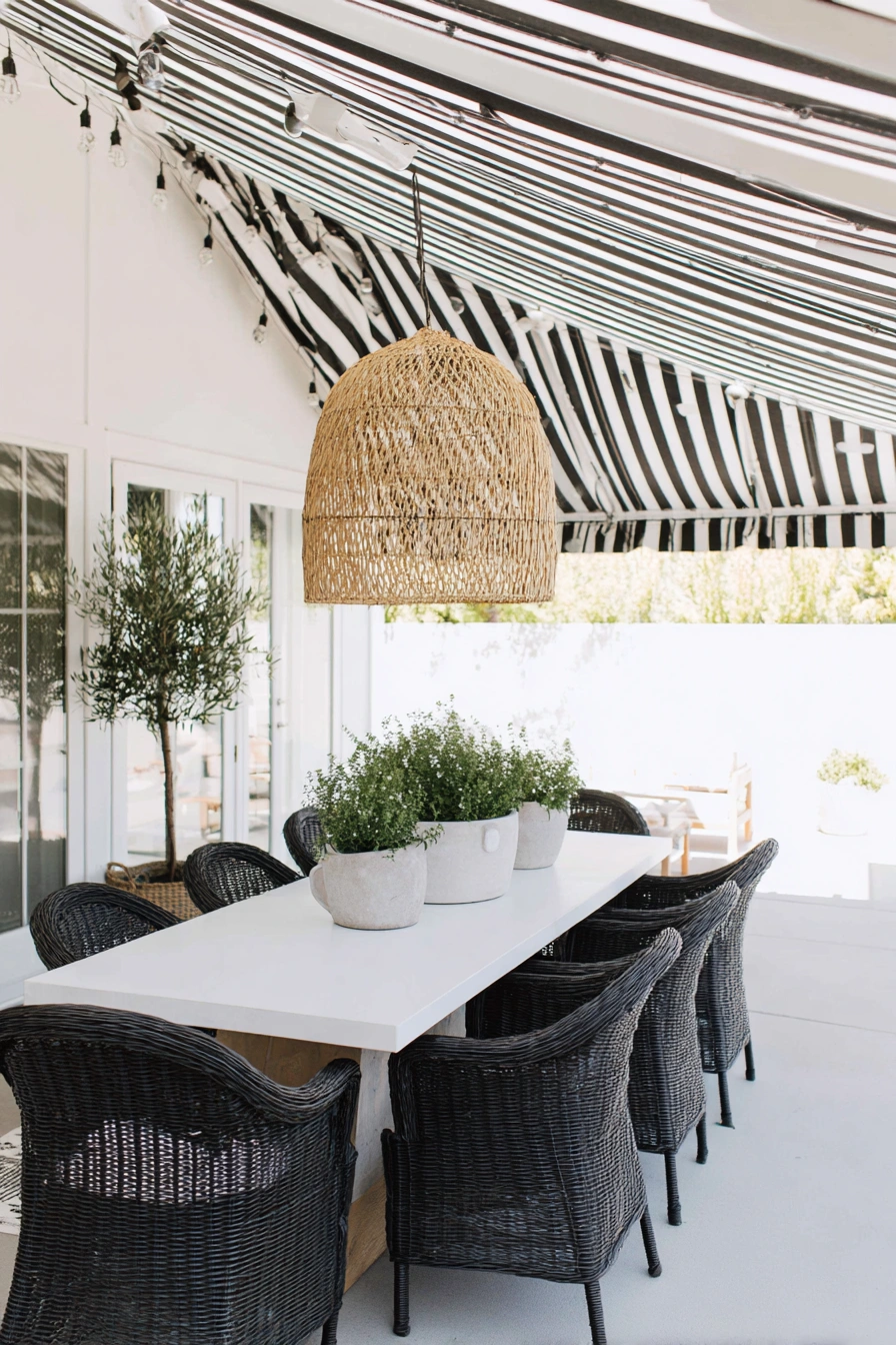 Chic Striped Patio Awning Style