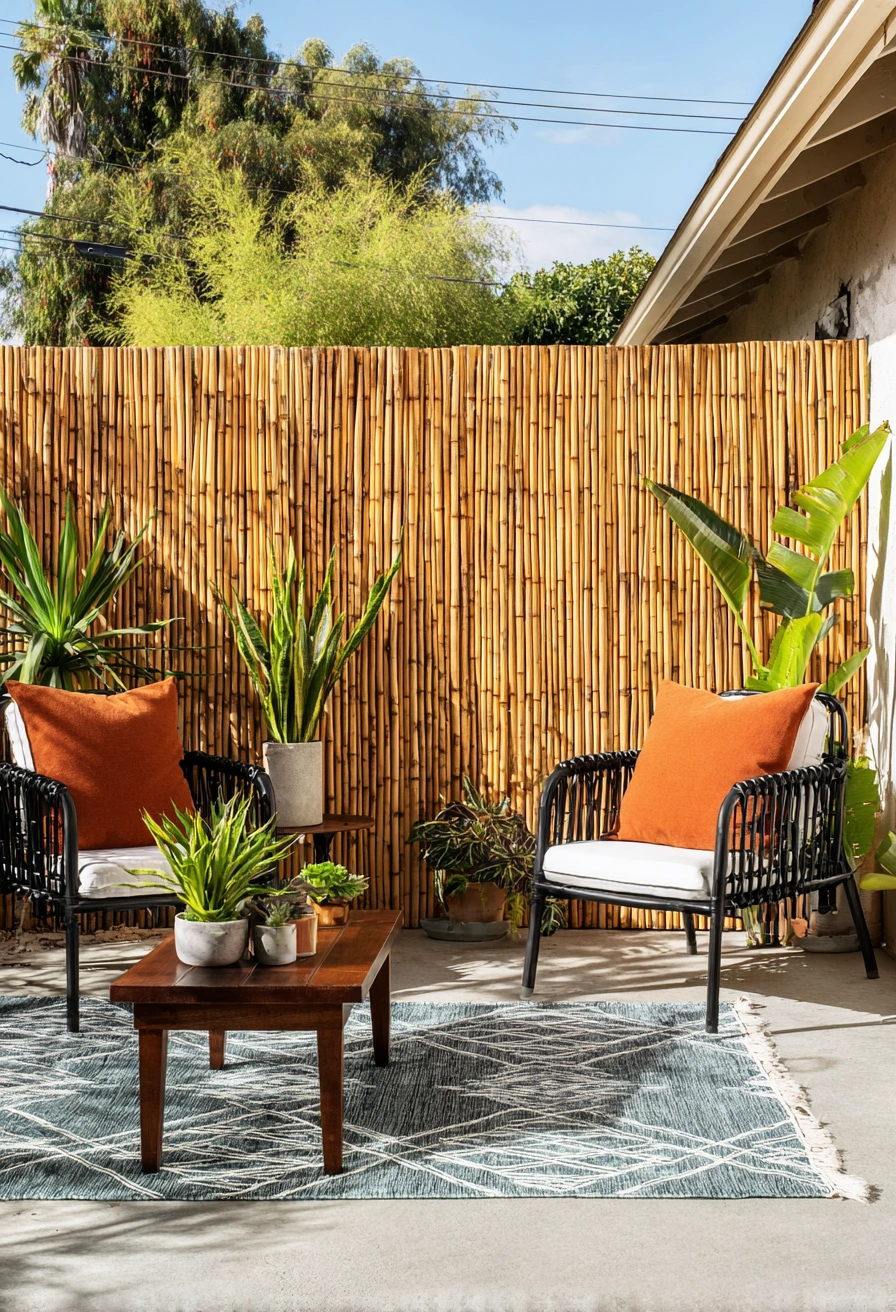 Budget Bamboo Patio Privacy Wall