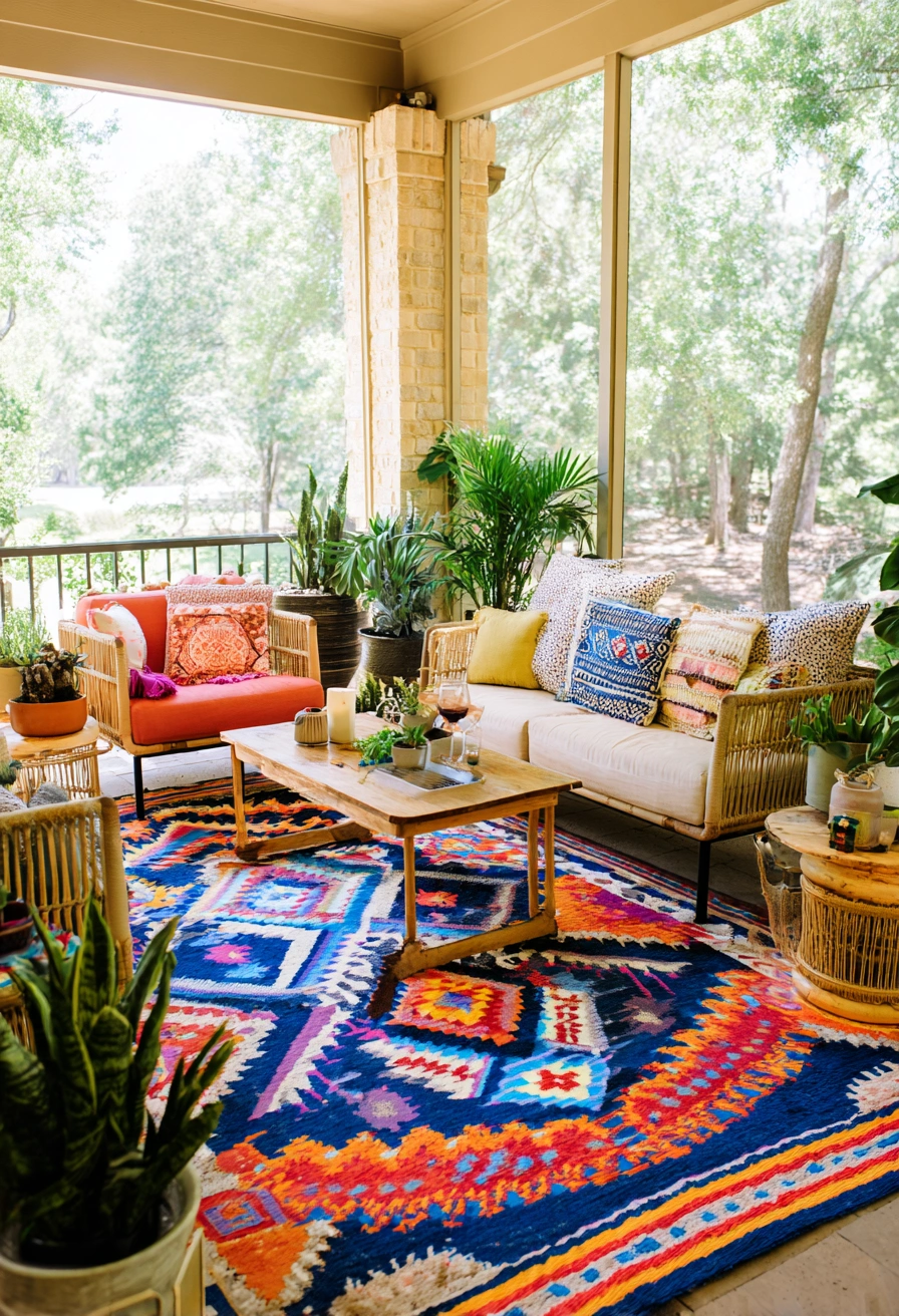 Colorful Screened Patio Retreat
