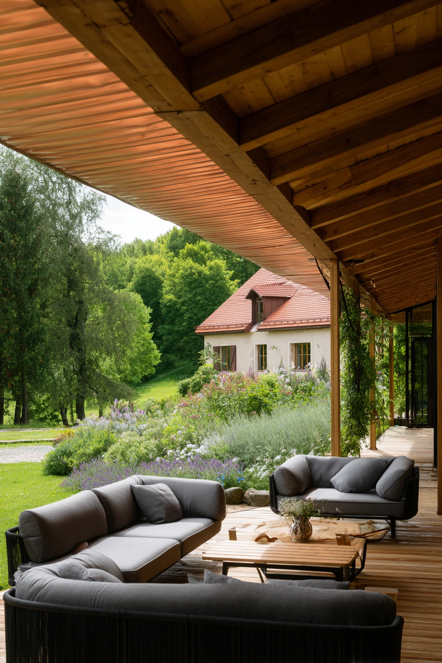 Rustic Covered Patio with Scenic Charm