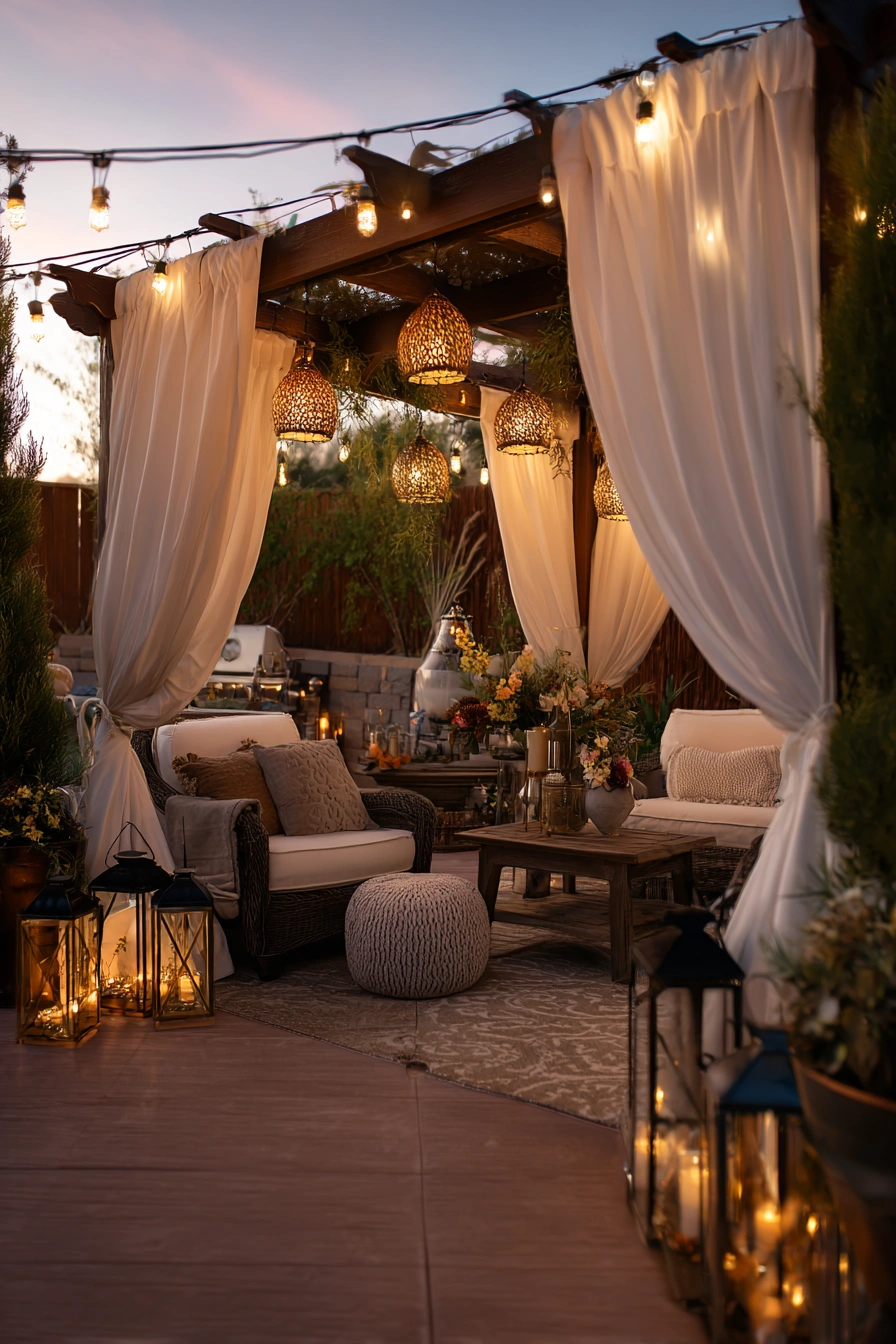 Romantic Pergola with Evening Glow
