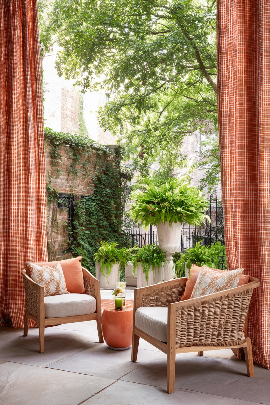Warm Terracotta Curtains for Cozy Patios