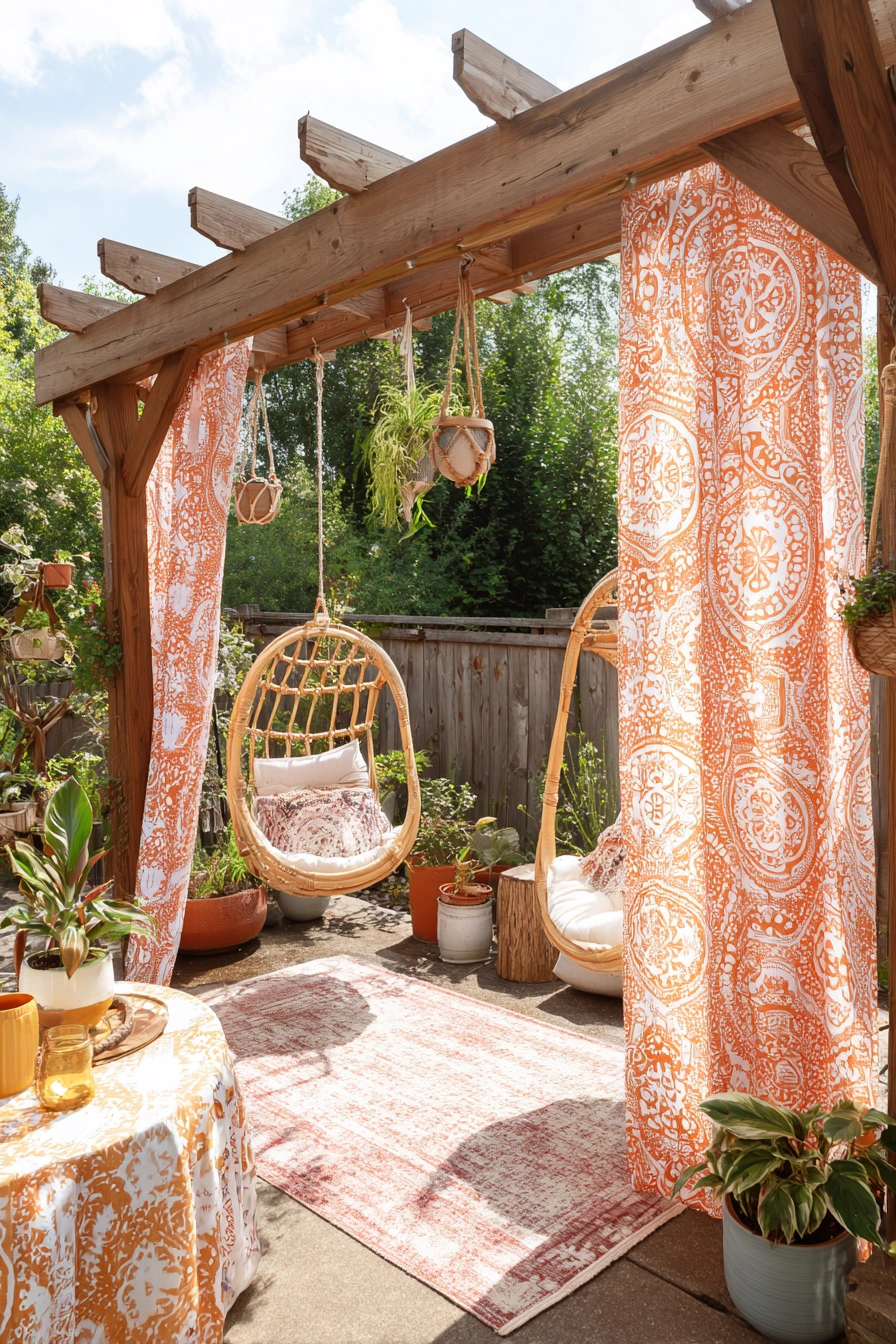 Boho Patio Curtains with Warm Charm