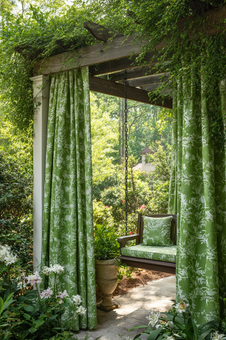 Garden-Inspired Patio Curtains with Natural Grace