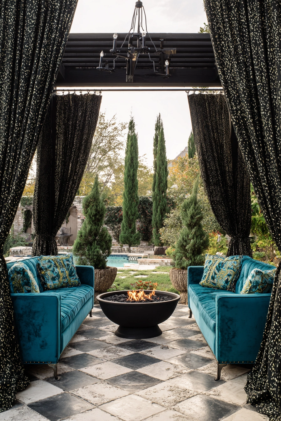 Dramatic Patio Curtains with Luxe Flair