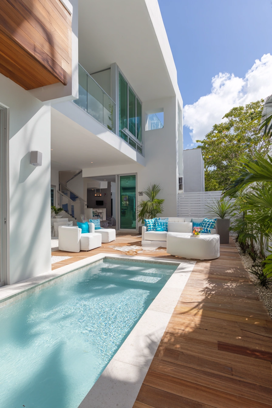 Modern Poolside Patio with Sleek Serenity