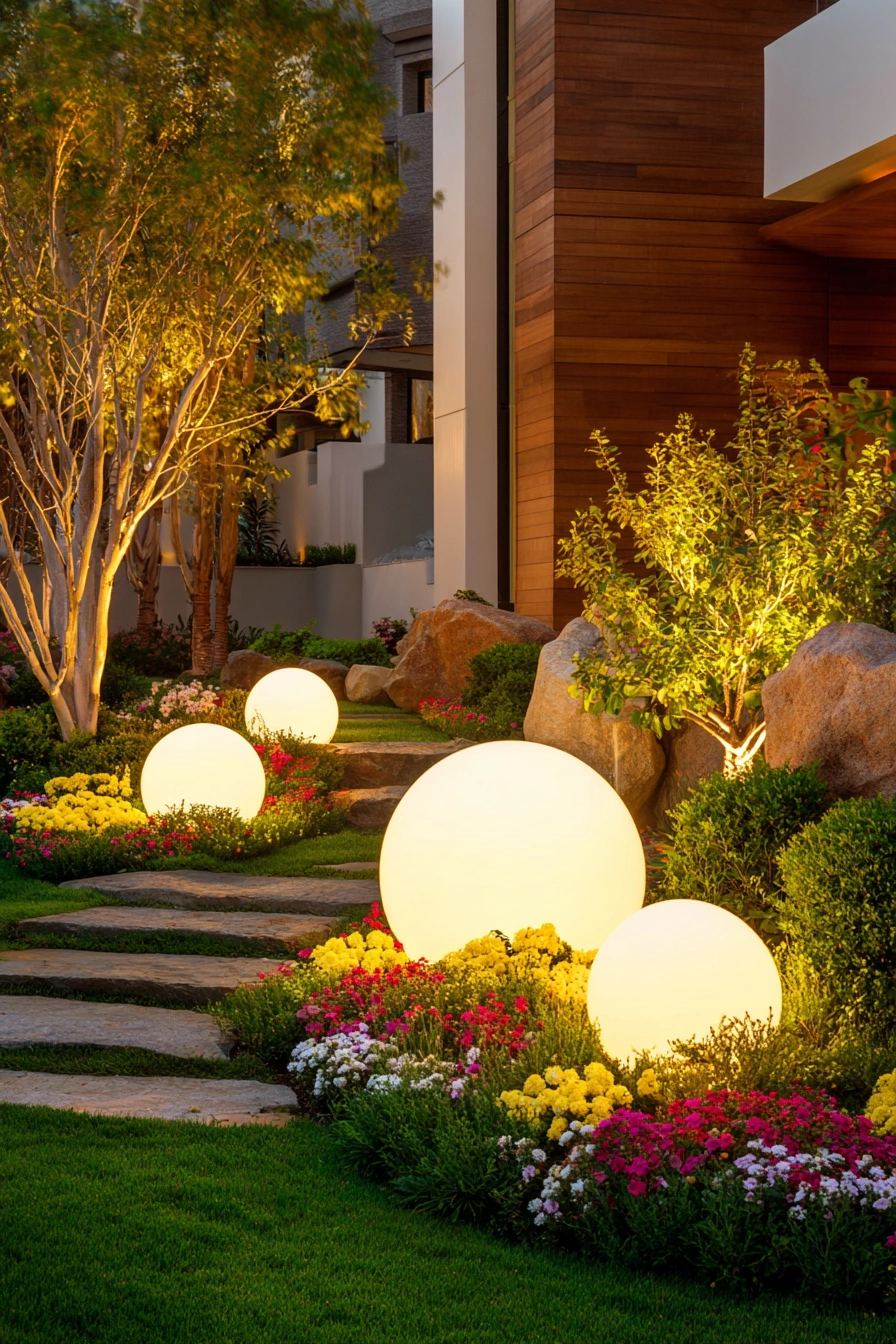 Modern Solar Orb Garden Glow