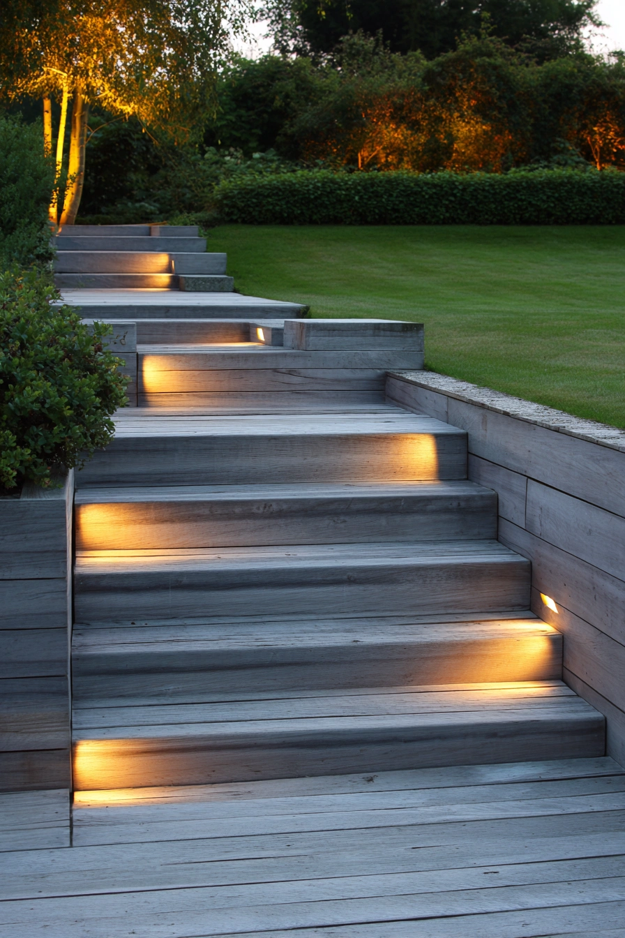 Minimal Solar Step Lighting Design