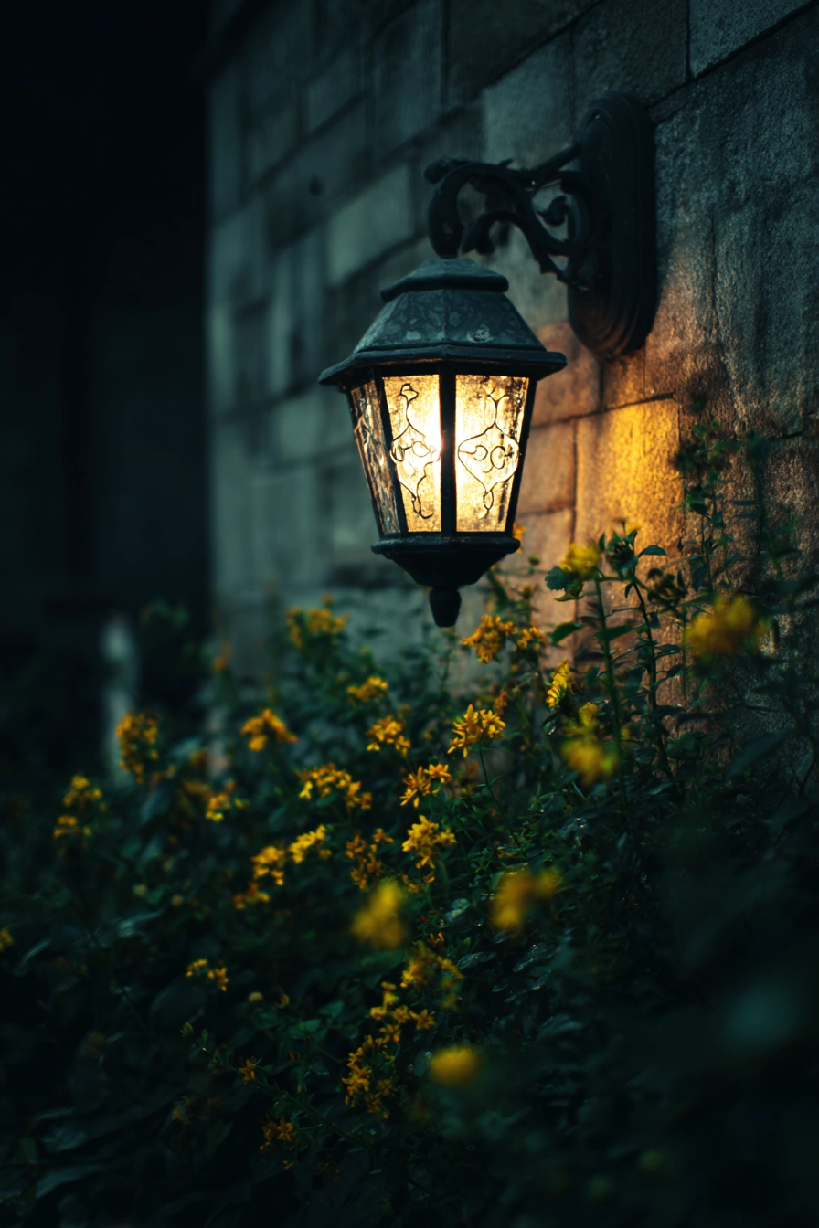 Vintage Solar Wall Lantern Glow