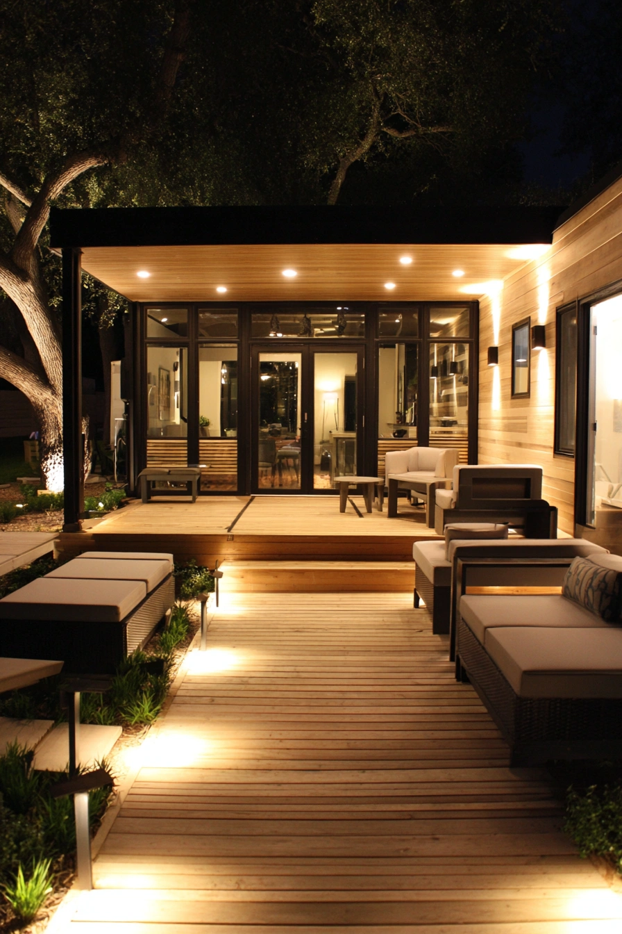 Modern Solar Deck Lighting Elegance