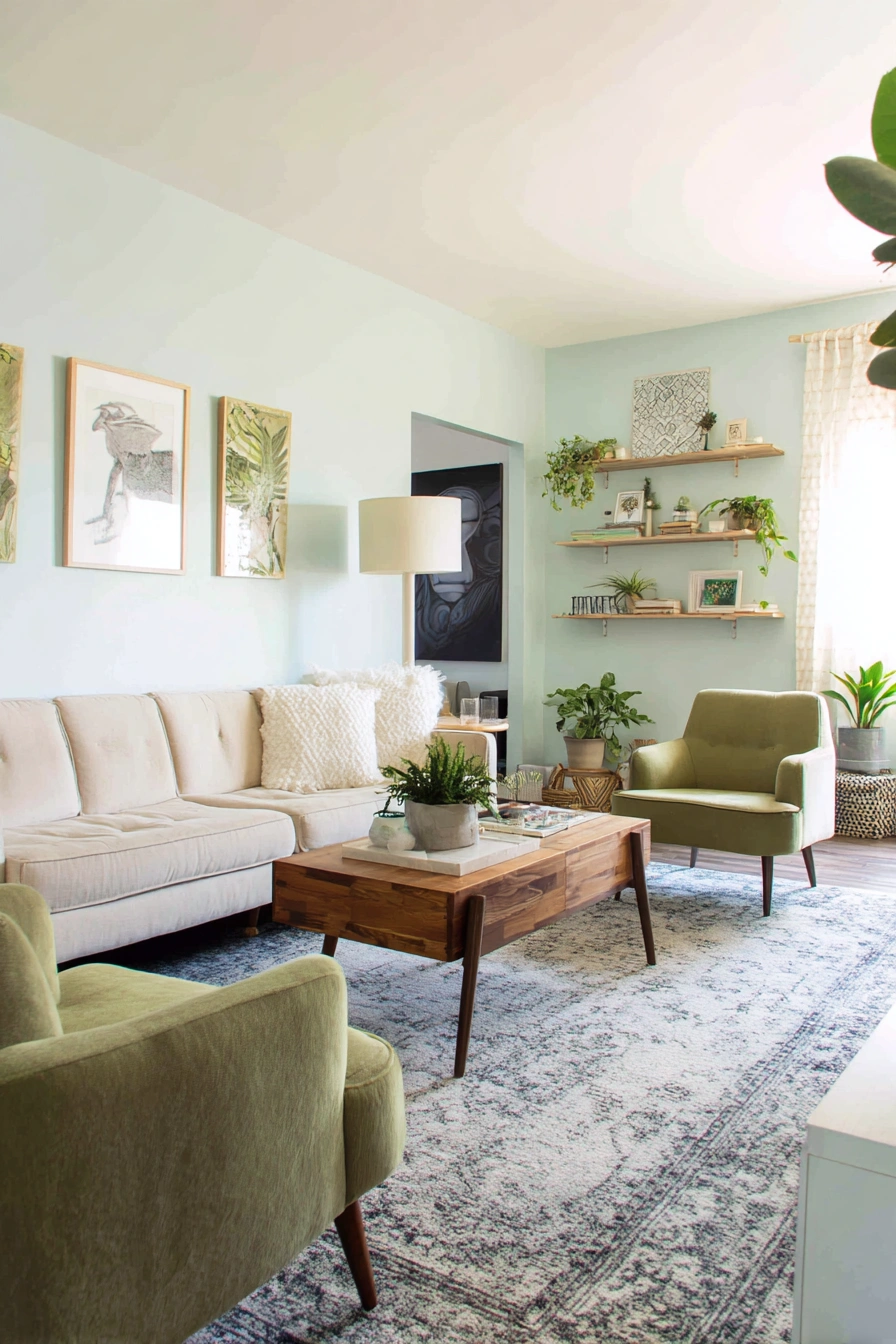 Soft Sage & Serene Vibes Living Room