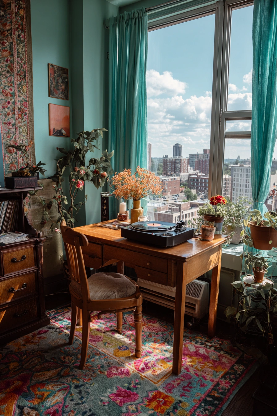 Eclectic City View Studio Corner