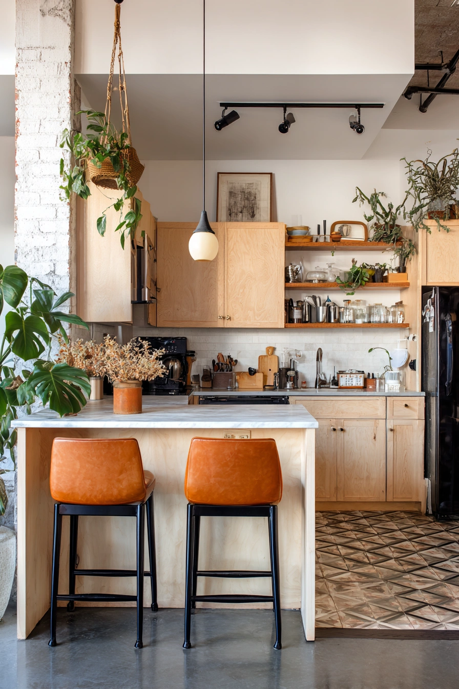 Warm Modern Kitchen with Eclectic Charm