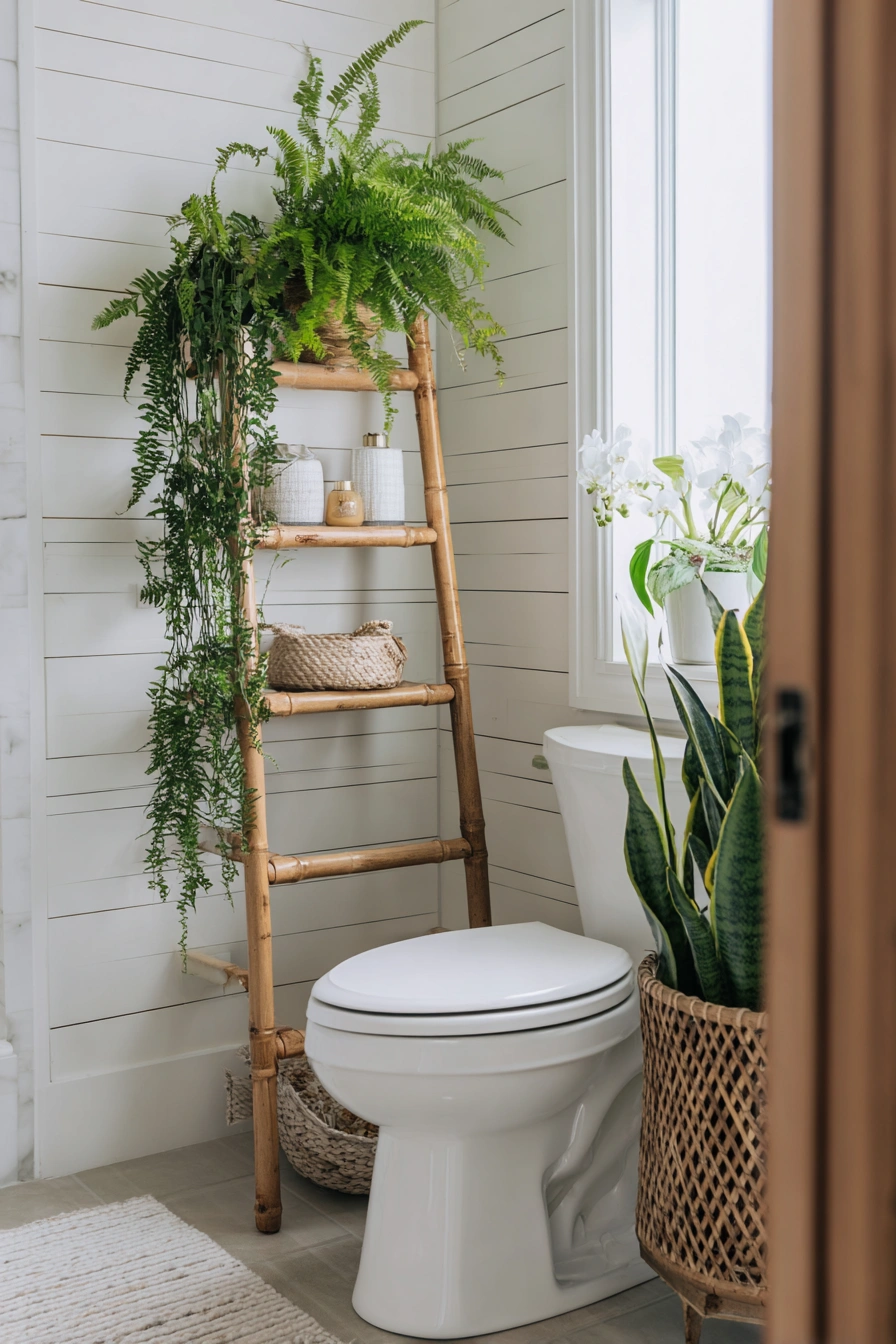 Lush Green Bathroom with Natural Touches